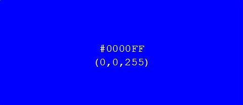 An image of the color blue with its hex code